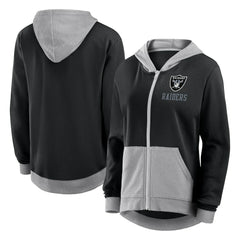 Las Vegas Raiders Logo Athletic Women's Hit It French Terry Full-Zip Hoodie Black