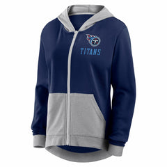 Tennessee Titans Logo Athletic Women's Hit It French Terry Full-Zip Hoodie Navy