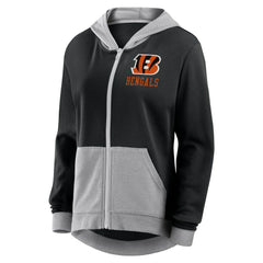 Cincinnati Bengals Logo Athletic Women's Hit It French Terry Full-Zip Hoodie Black