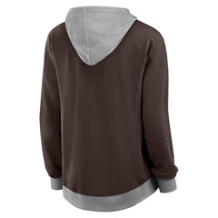 Cleveland Browns Logo Athletic Women's Hit It French Terry Full-Zip Hoodie Brown