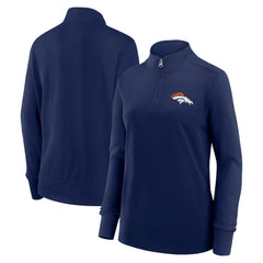 Denver Broncos Logo Athletic Women's Velocity Quarter-Zip Jacket Navy