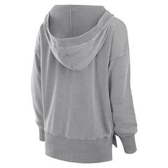 Cleveland Browns Women's Initiative Snow Wash French Terry V-Neck Pullover Hoodie Heather Gray