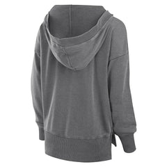 Minnesota Vikings Women's Initiative Snow Wash French Terry V-Neck Pullover Hoodie Heather Charcoal