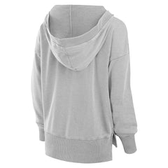 Miami Dolphins Women's Initiative Snow Wash French Terry V-Neck Pullover Hoodie Heather Gray