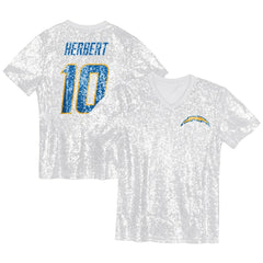 NFL Justin Herbert Los Angeles Chargers Girls Youth Sequin V-Neck Fashion Jersey - Powder Blue on sale