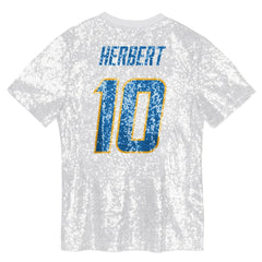 NFL Justin Herbert Los Angeles Chargers Girls Youth Sequin V-Neck Fashion Jersey - Powder Blue on sale