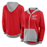 NHL Detroit Red Wings Logo Athletic Women's Hit It French Terry Full-Zip Hoodie - Red