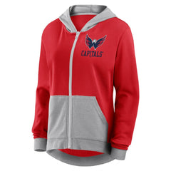 NHL Washington Capitals Logo Athletic Women's Hit It French Terry Full-Zip Hoodie - Red