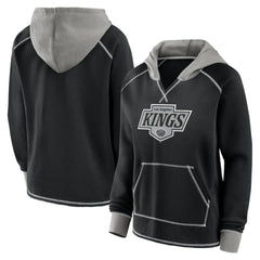 NHL Los Angeles Kings Logo Athletic Women's Hit It French Terry Full-Zip Hoodie - Black