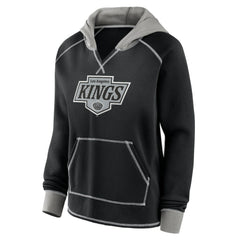 NHL Los Angeles Kings Logo Athletic Women's Hit It French Terry Full-Zip Hoodie - Black