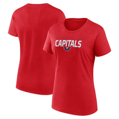 NHL Washington Capitals Logo Athletic Women's Launch Scoop Neck T-Shirt - Red