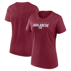 NHL Colorado Avalanche Logo Athletic Women's Launch Scoop Neck T-Shirt - Burgundy