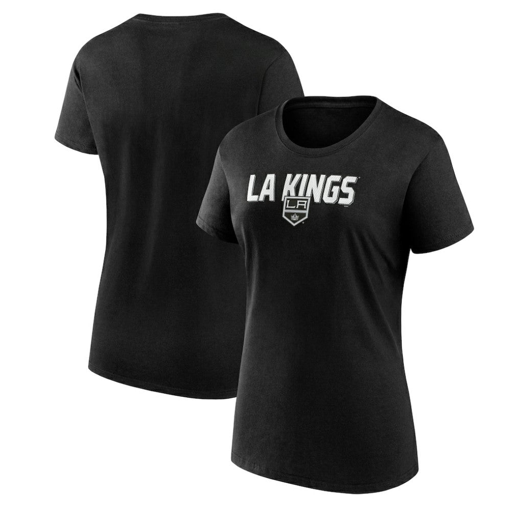 NHL Los Angeles Kings Logo Athletic Women's Launch Scoop Neck T-Shirt - Black