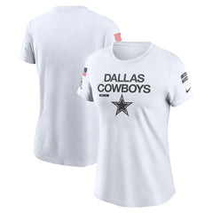 Dallas Cowboys Women's 2024 Salute To Service Legend Performance T-Shirt White