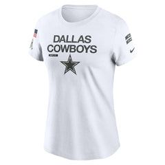 Dallas Cowboys Women's 2024 Salute To Service Legend Performance T-Shirt White