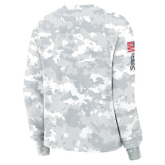 Cleveland Browns Women's 2024 Salute To Service Dri-FIT Long Sleeve T-Shirt Arctic Camo
