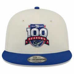 New York Giants New Era 100th Season Two-Tone 9FIFTY Snapback Hat Cream/Royal