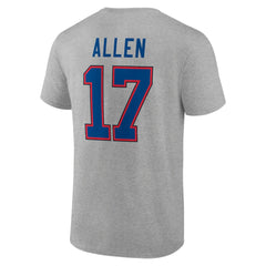 Josh Allen Buffalo Bills Icon Player Name & Number T-Shirt Gray