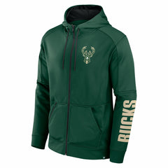 Milwaukee Bucks Baller Defender Performance Full-Zip Hoodie Hunter Green