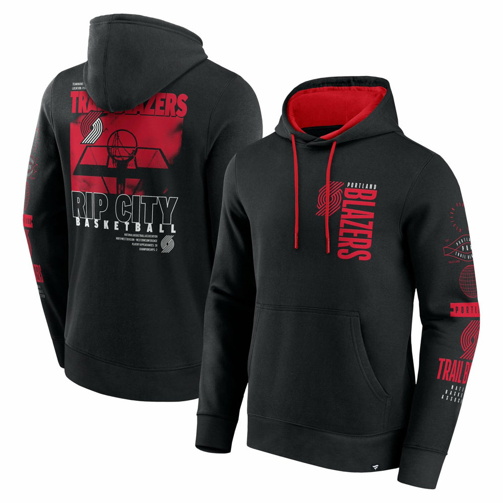 Portland Trail Blazers Game Time Crossover Pullover Hoodie Black