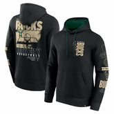 Milwaukee Bucks Game Time Crossover Pullover Hoodie Black