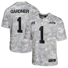 NFL Sauce Gardner New York Jets Youth 2024 Salute to Service Game Jersey - Arctic Camo