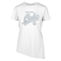 Chicago Cubs Levelwear Women's Birch Sweep T-Shirt - White T-shirts