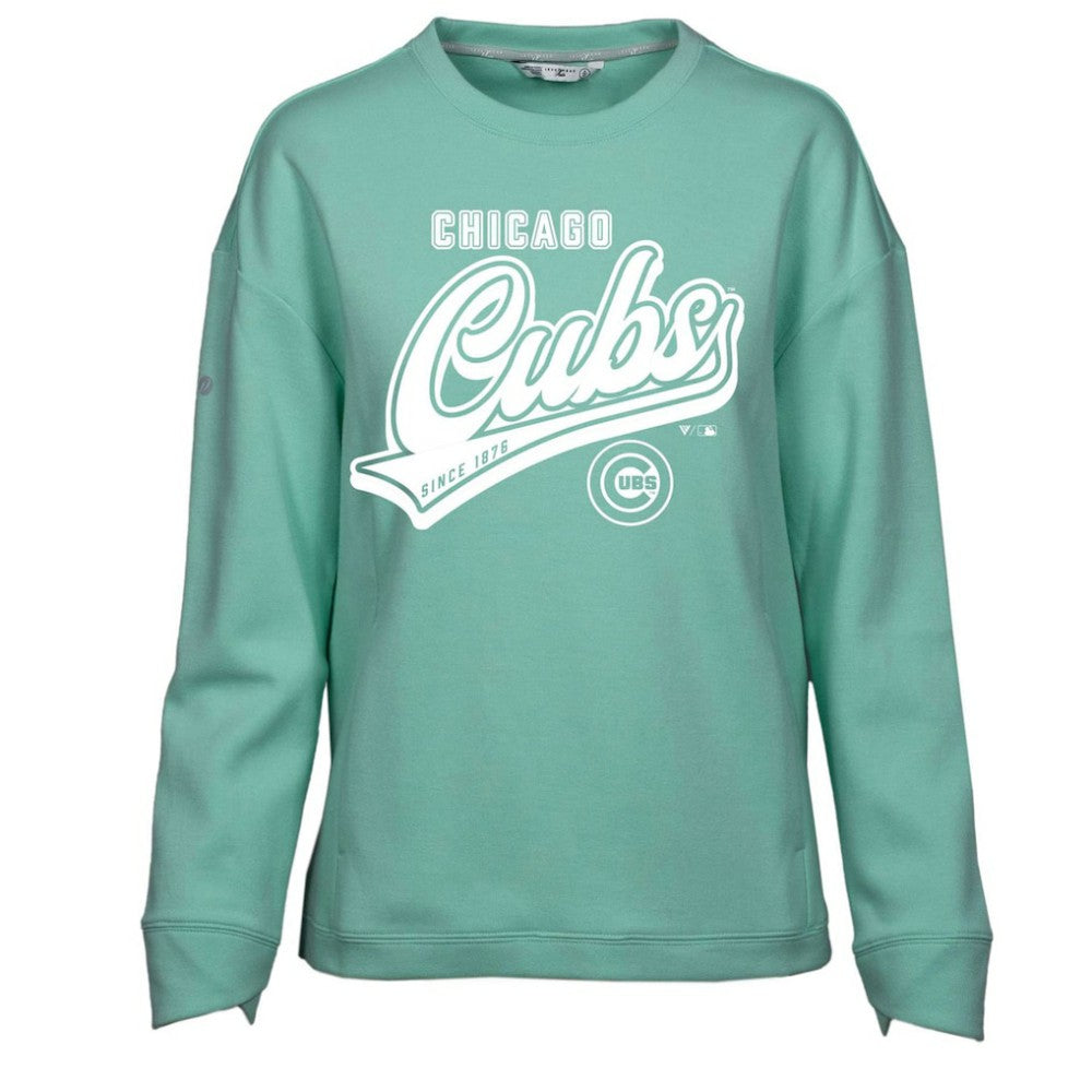 Chicago Cubs Levelwear Women's Fiona Sweep Pullover Sweatshirt - Mint Pullover