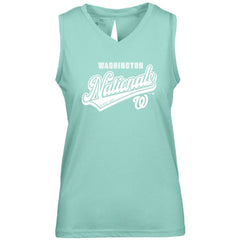 Washington Nationals Levelwear Women's Paisley Sweep V-Neck Tank Top - Mint Tanks