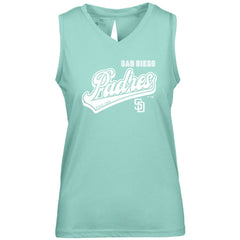 San Diego Padres Levelwear Women's Paisley Sweep V-Neck Tank Top - Mint Tanks