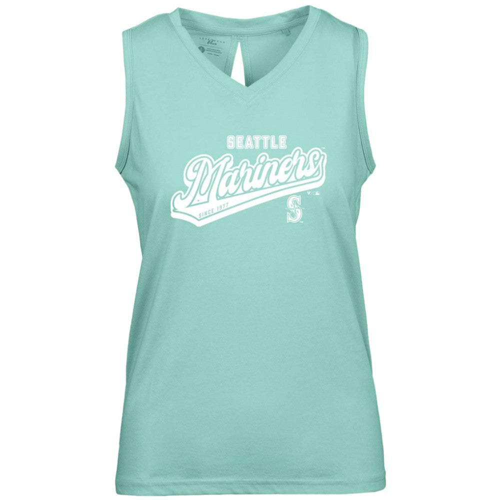 Seattle Mariners Levelwear Women's Paisley Sweep V-Neck Tank Top - Mint Tanks