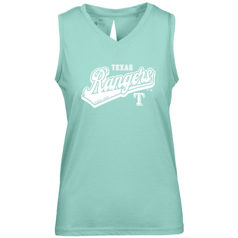 Texas Rangers Levelwear Women's Paisley Sweep V-Neck Tank Top - Mint Tanks