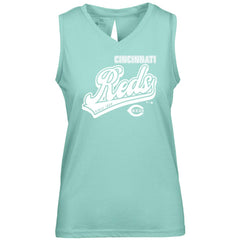 Cincinnati Reds Levelwear Women's Paisley Sweep V-Neck Tank Top - Mint Tanks