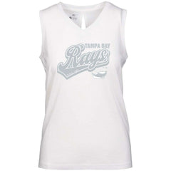 Tampa Bay Rays Levelwear Women's Paisley Sweep V-Neck Tank Top - White Tanks