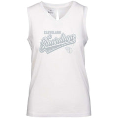 Cleveland Guardians Levelwear Women's Paisley Sweep V-Neck Tank Top - White Tanks