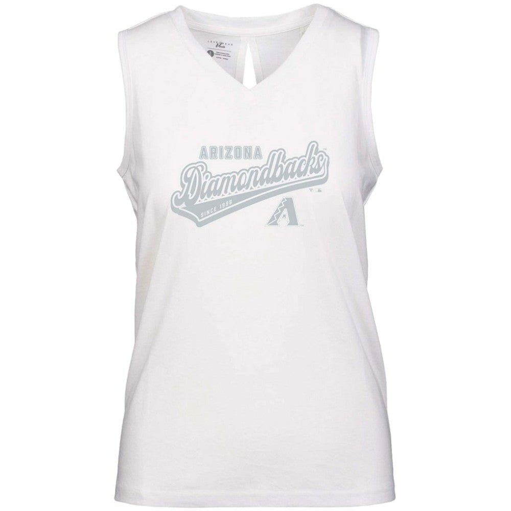 Arizona Diamondbacks Levelwear Women's Paisley Sweep V-Neck Tank Top - White Tanks