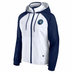 Minnesota Timberwolves Women's Anorak Raglan Full-Zip Hoodie Jacket White/Navy