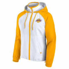 Los Angeles Lakers Women's Anorak Raglan Full-Zip Hoodie Jacket White/Gold