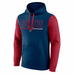 Houston Texans Outline Pullover Hoodie Navy/Red