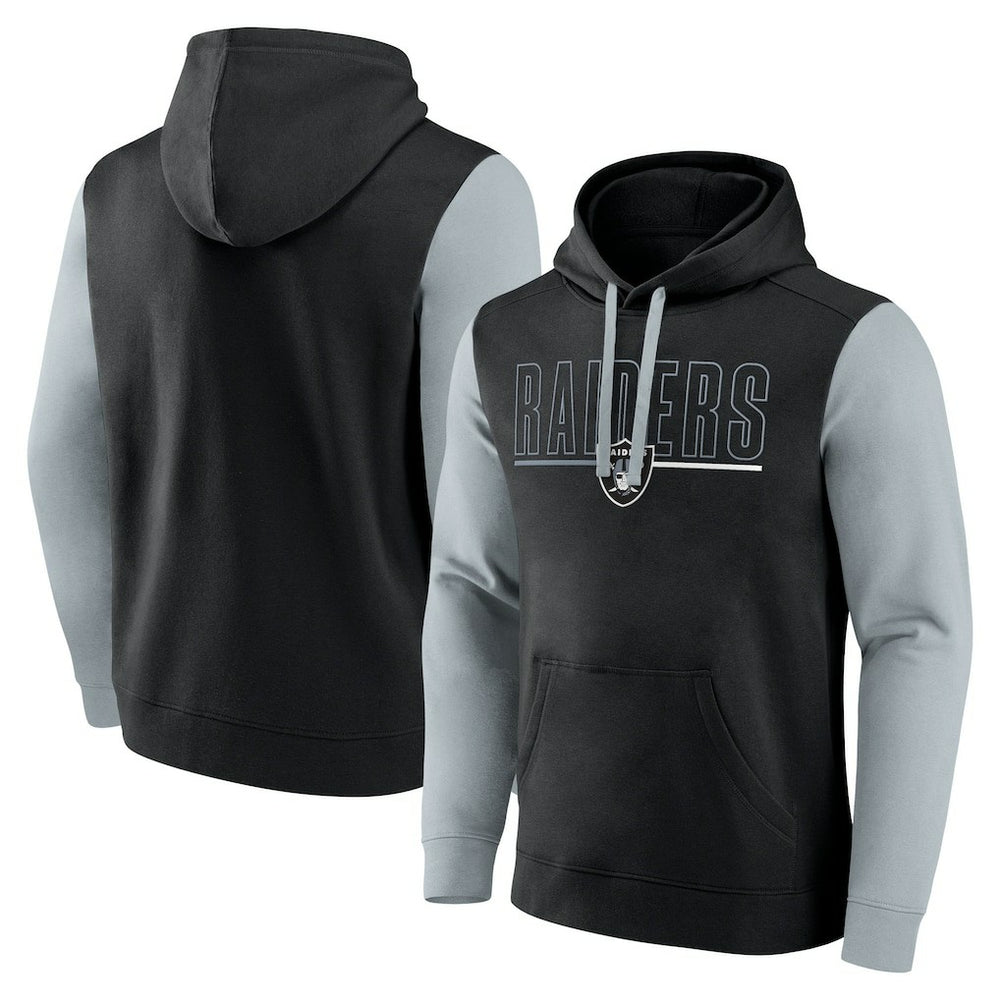Las Vegas Raiders Outline Pullover Hoodie Black/Silver
