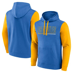 Los Angeles Chargers Outline Pullover Hoodie Powder Blue/Gold