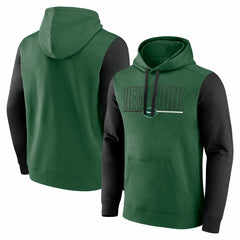 New York Jets Outline Pullover Hoodie Green/Black