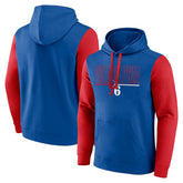 Philadelphia 76ers Logo Athletic Outline Colorblock Pullover Hoodie Royal