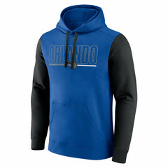 Orlando Magic Logo Athletic Outline Colorblock Pullover Hoodie Blue