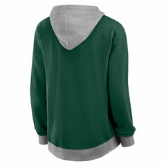 Milwaukee Bucks Logo Athletic Women's Hit It French Terry Full-Zip Hoodie Hunter Green
