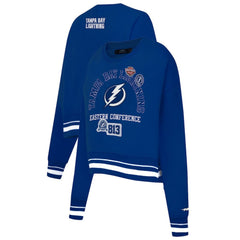 NHL Tampa Bay Lightning Pro Standard Women's Area Code Cropped Pullover Sweatshirt - Blue
