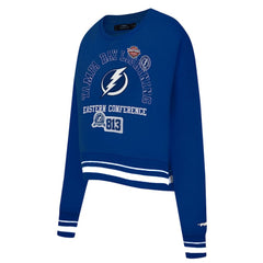 NHL Tampa Bay Lightning Pro Standard Women's Area Code Cropped Pullover Sweatshirt - Blue