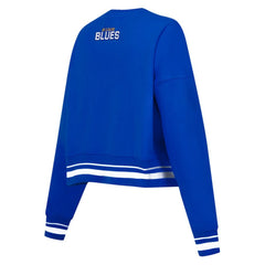 NHL St. Louis Blues Pro Standard Women's Area Code Cropped Pullover Sweatshirt - Blue