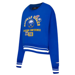 NHL Buffalo Sabres Pro Standard Women's Area Code Cropped Pullover Sweatshirt - Royal
