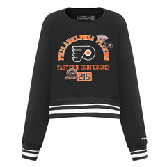NHL Philadelphia Flyers Pro Standard Women's Area Code Cropped Pullover Sweatshirt - Black